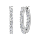 1 Carat Prong Set Diamond Inside-out Hoop Earrings in Gold - IGI Certified