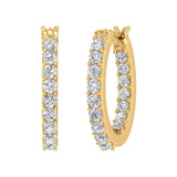 1 Carat Prong Set Diamond Inside-out Hoop Earrings in Gold - IGI Certified