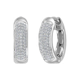 1/4 Carat Round Diamond Ladies Huggies Hoop Earrings in Gold