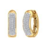 1/4 Carat Round Diamond Ladies Huggies Hoop Earrings in Gold