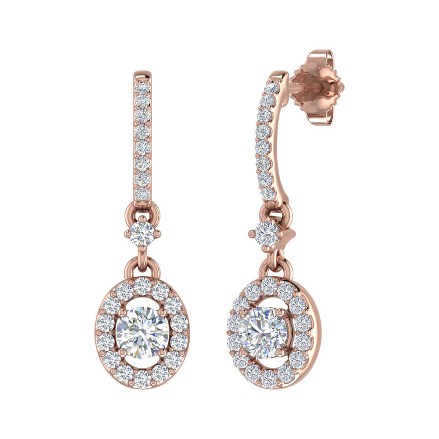 1/2 Carat Diamond Drop Earrings in Gold