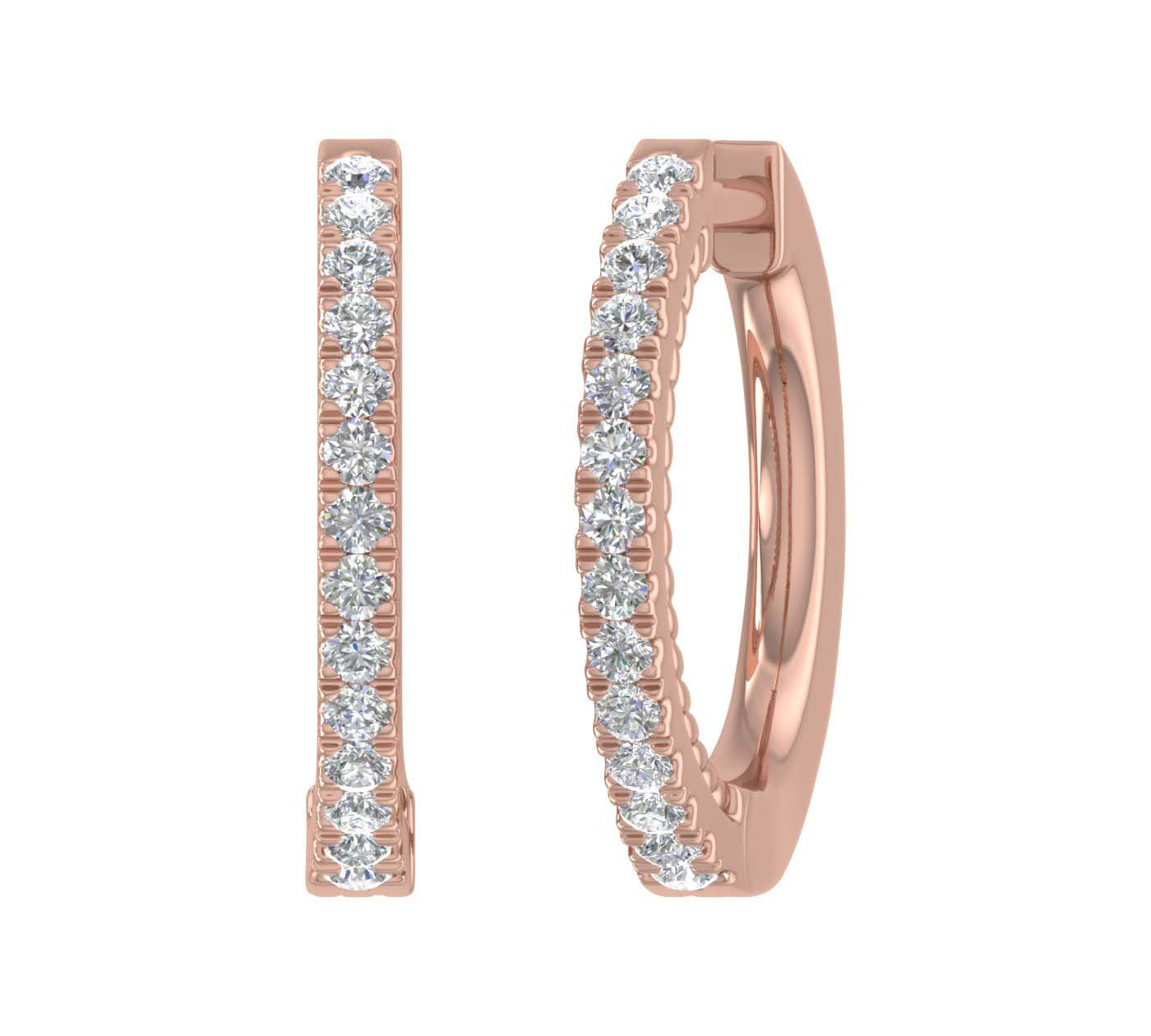1/4 Carat Diamond Hoop Earrings in Gold