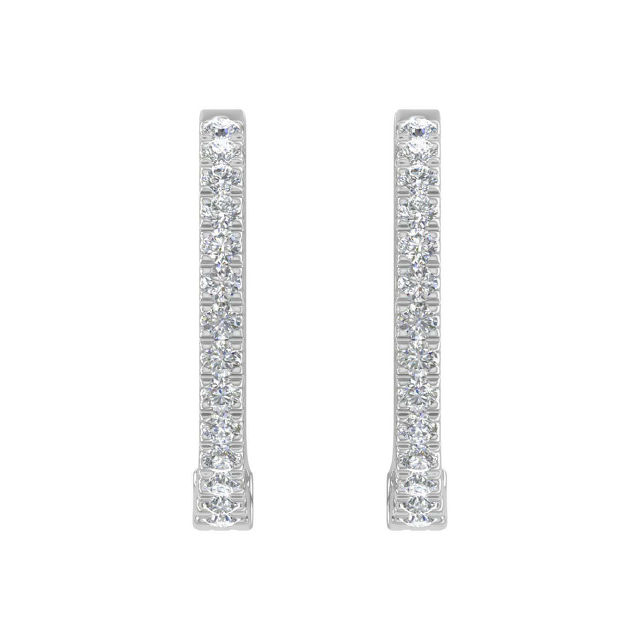 1/4 Carat Diamond Hoop Earrings in Gold - IGI Certified