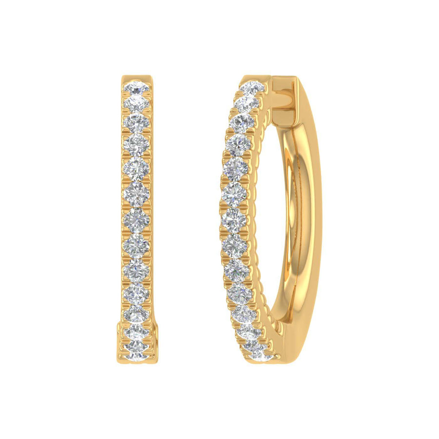 1/4 Carat Diamond Hoop Earrings in Gold