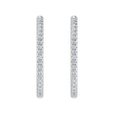 1/4 Carat Diamond Open Hoop Earrings in Gold