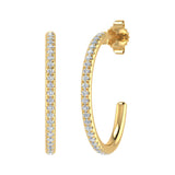 1/4 Carat Diamond Open Hoop Earrings in Gold