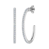 1/2 Carat Diamond Open Hoop Earrings in Gold