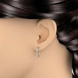 1/2 Carat Diamond Open Hoop Earrings in Gold