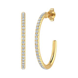 1/2 Carat Diamond Open Hoop Earrings in Gold