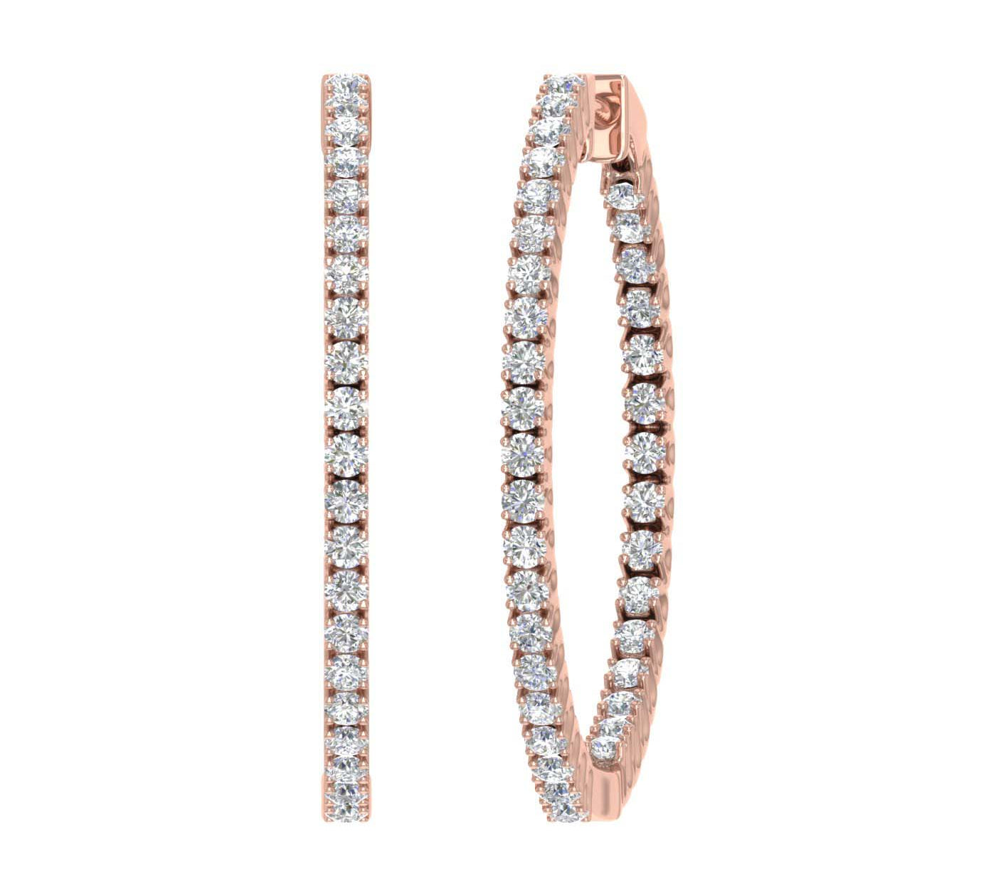 1 Carat Diamond Hoop Earrings in Gold