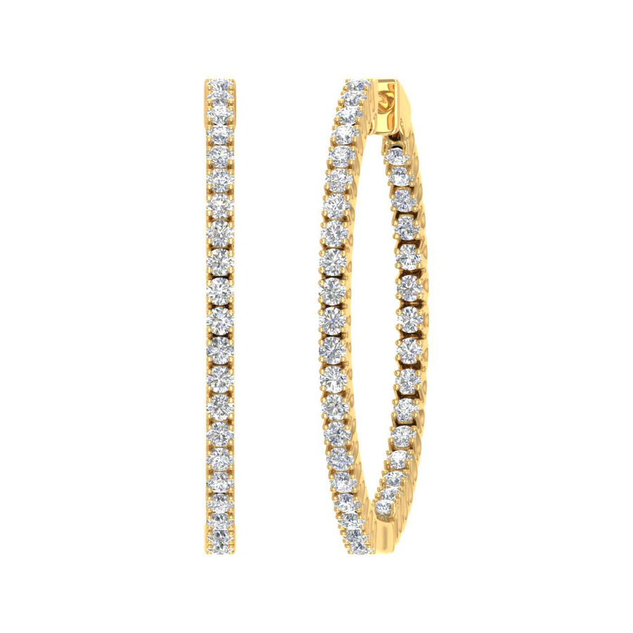 1 Carat Diamond Hoop Earrings in Gold - IGI Certified