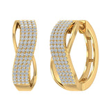 1/2 Carat Diamond Hoop Earrings in Gold