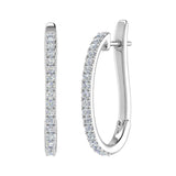 1/2 Carat Diamond Hoop Earrings in Gold