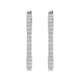 1/2 Carat Diamond Hoop Earrings in Gold
