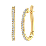 1/2 Carat Diamond Hoop Earrings in Gold