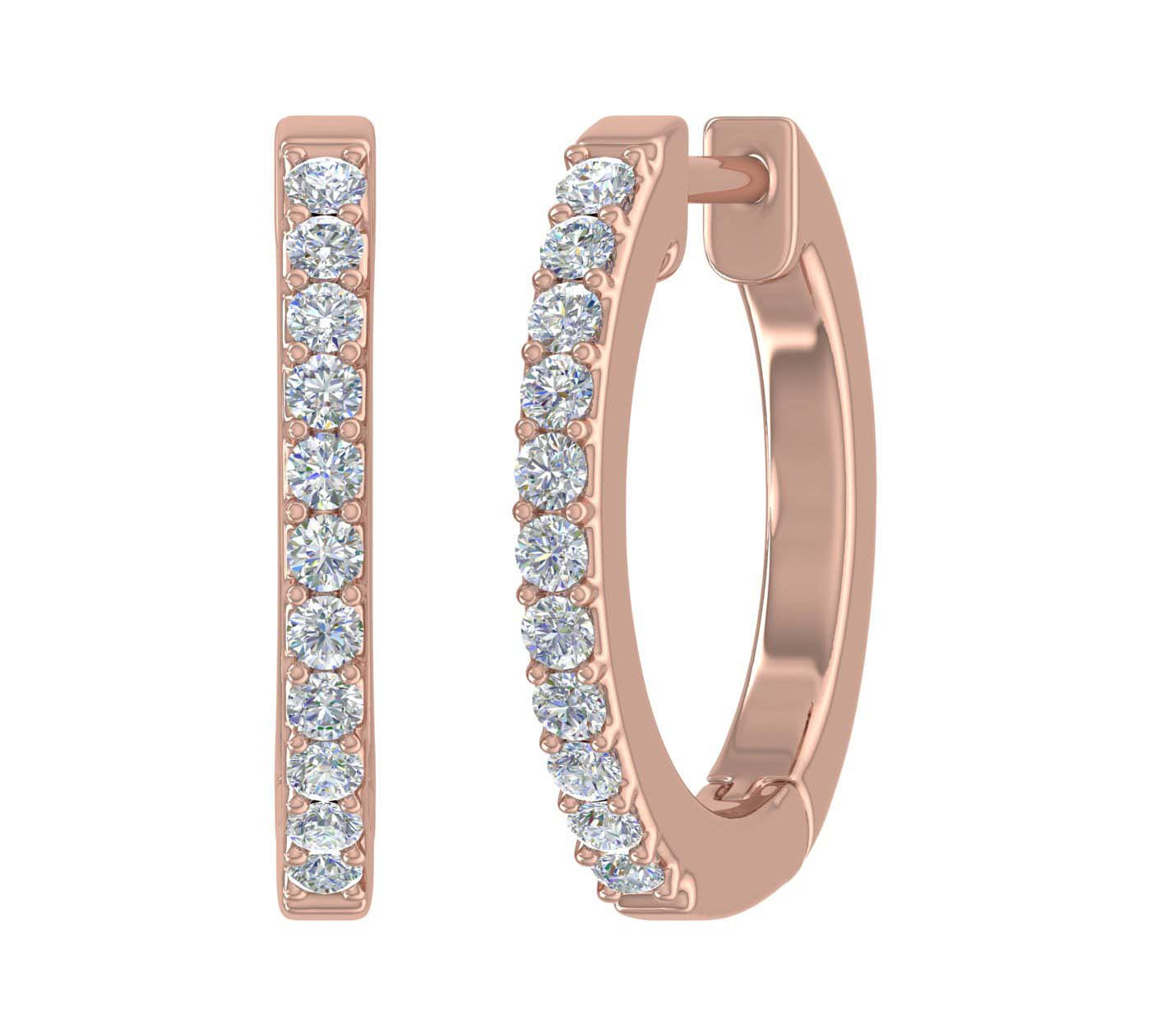 1/3 Carat Diamond Hoop Earrings in Gold