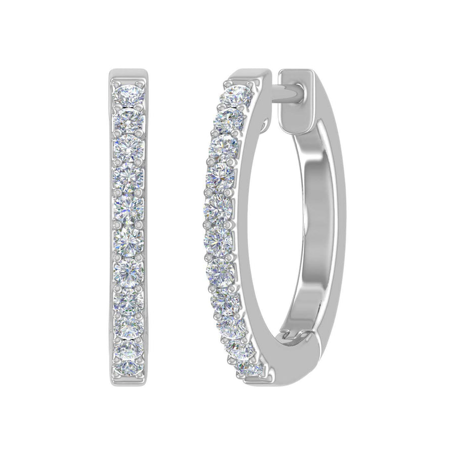 1/3 Carat Diamond Hoop Earrings in Gold - IGI Certified