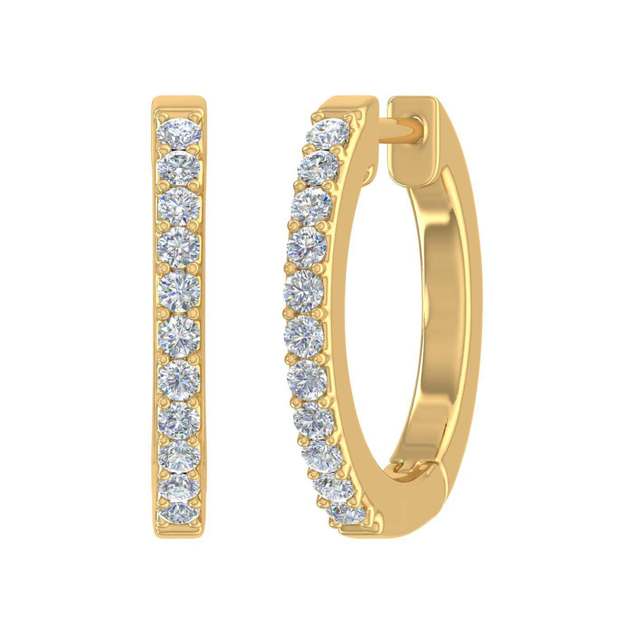 1/3 Carat Diamond Hoop Earrings in Gold