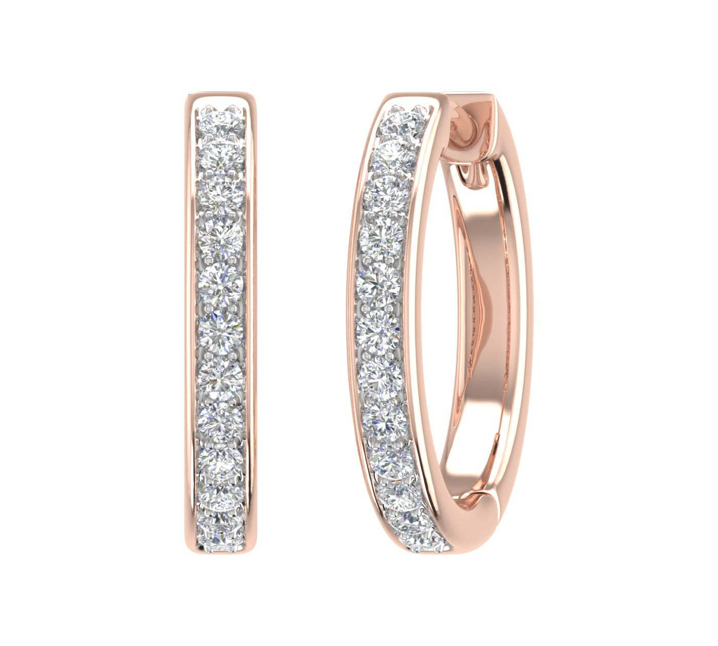 Women's Diamond Hoop Earrings in Gold (0.28 cttw)