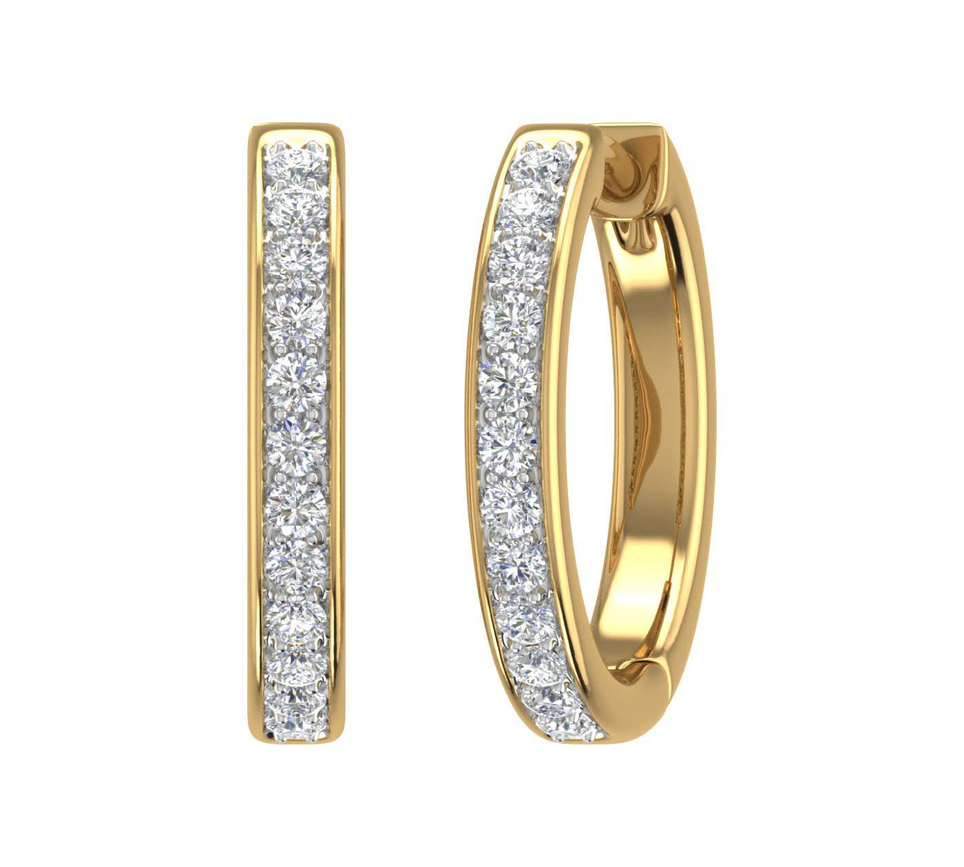 Women's Diamond Hoop Earrings in Gold (0.28 cttw)