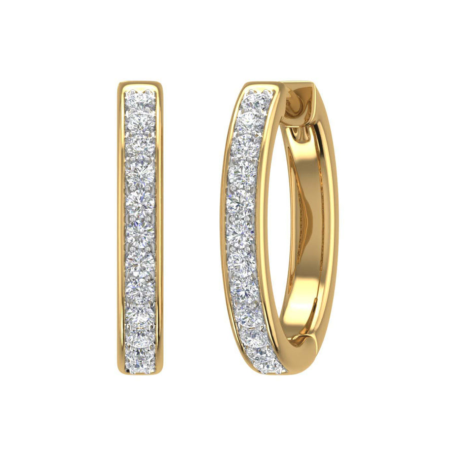 Women's Diamond Hoop Earrings in Gold (0.28 cttw) - IGI Certified