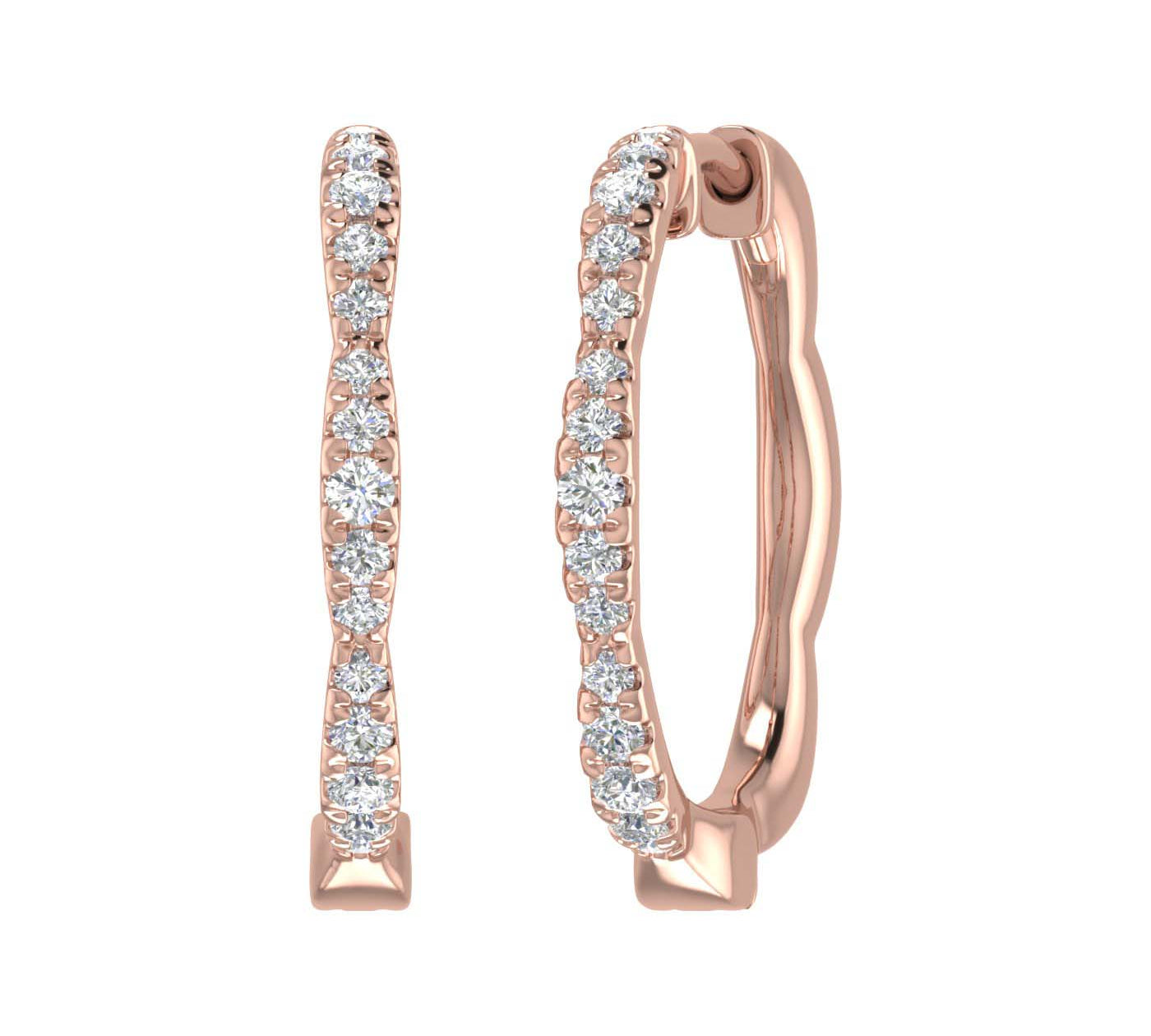 1/4 Carat Diamond Hoop Earrings in Gold