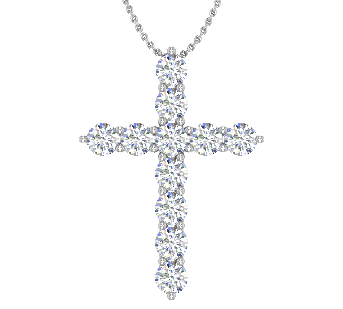 1 Carat Diamond Cross Pendant Necklace in 14K Gold Finerock