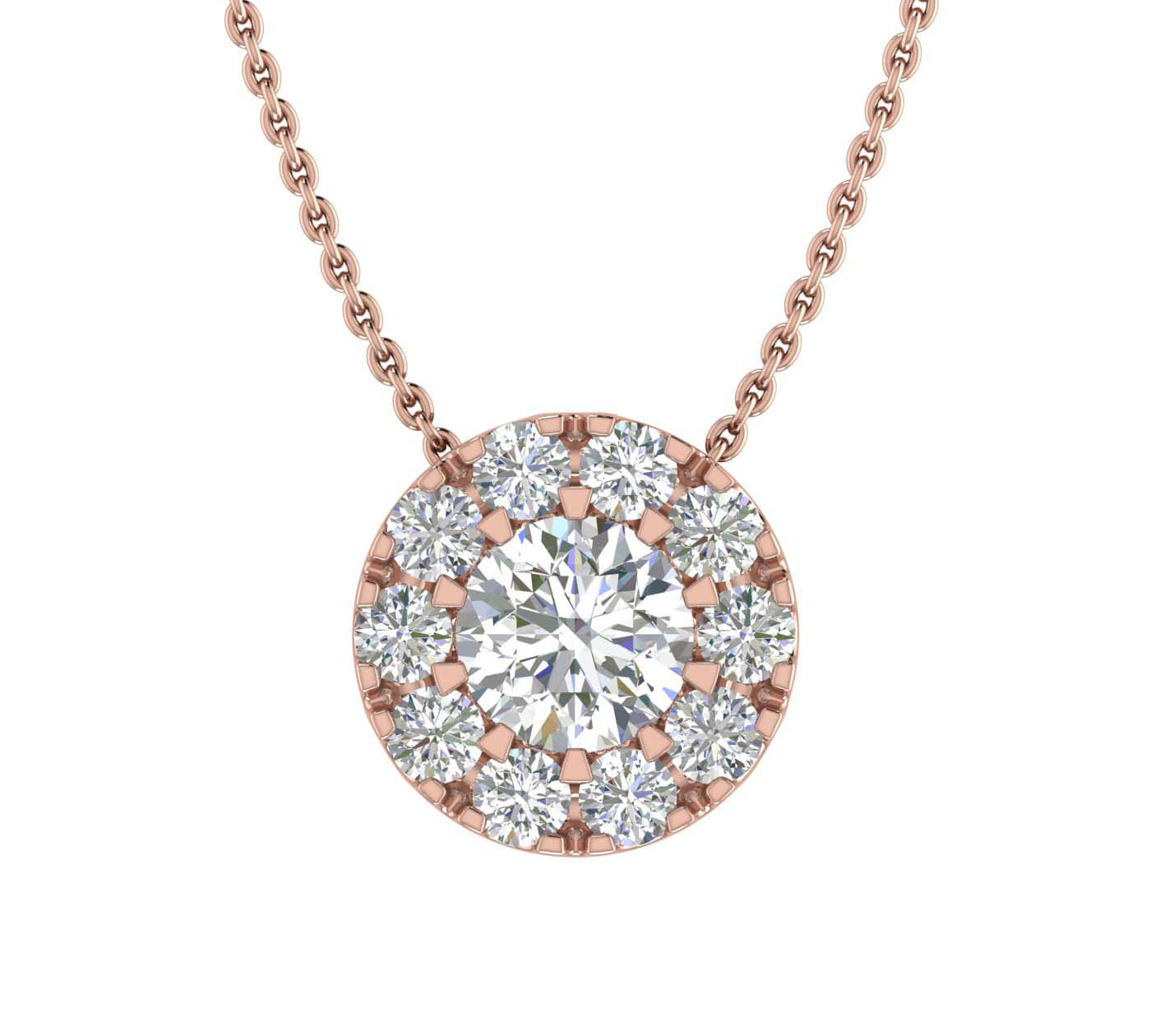 1/4 Carat Diamond Cluster Pendant Necklace in Gold (Silver Chain Included) - IGI Certified