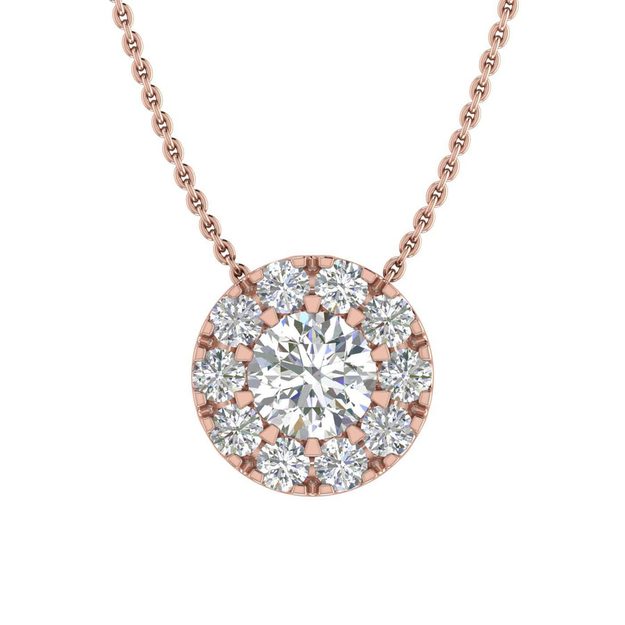 1/4 Carat Diamond Cluster Pendant Necklace in Gold (Silver Chain Included) - IGI Certified