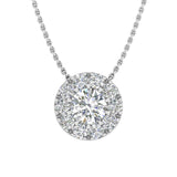 1/4 Carat Diamond Cluster Pendant Necklace in Gold (Silver Chain Included)