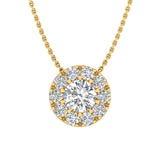 1/4 Carat Diamond Cluster Pendant Necklace in Gold (Silver Chain Included)