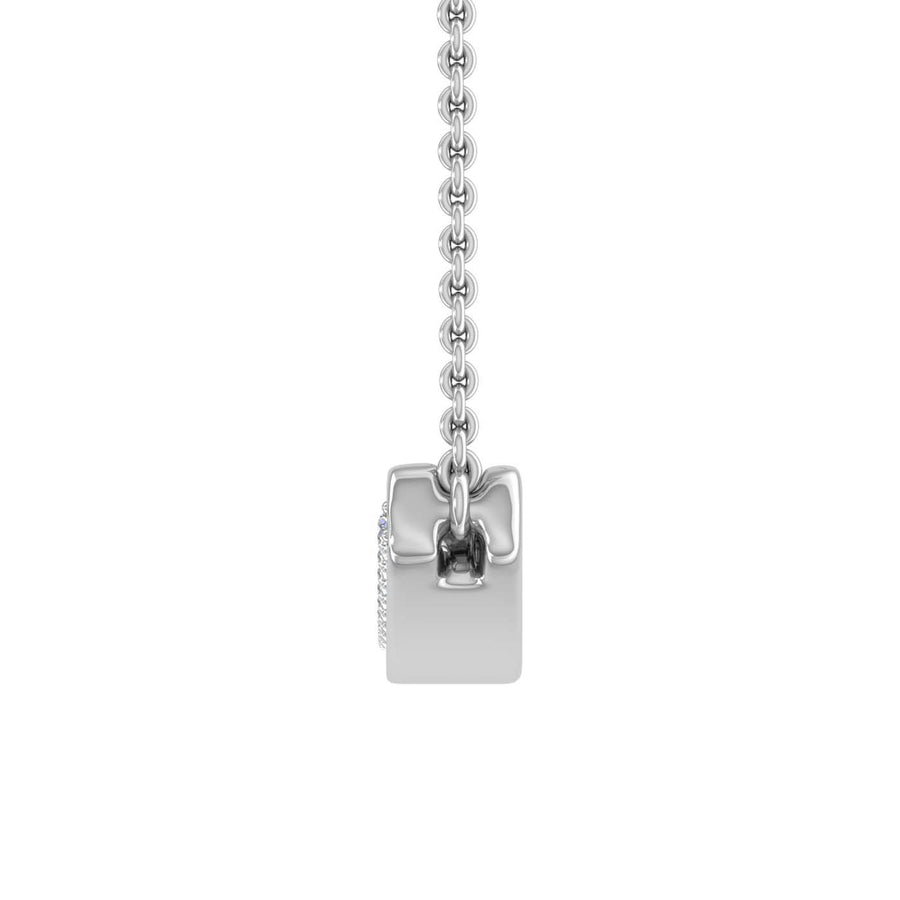 0.15 Carat Diamond Curved Bar Pendant Necklace in Gold (Silver Chain Included)