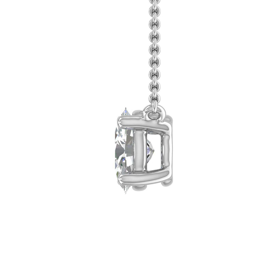 1/3 Carat Oval Cut Diamond Solitaire Pendant Necklace in Gold (Included Silver Chain)