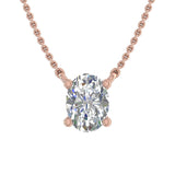 0.37 Carat Oval Cut Diamond Solitaire Pendant Necklace in Gold (Included Silver Chain)