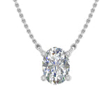 0.37 Carat Oval Cut Diamond Solitaire Pendant Necklace in Gold (Included Silver Chain)