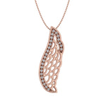 1/10 Carat Diamond Angel Wing Pendant Necklace in Rose Gold (Included Silver Chain) - IGI Certified-Thumbnail