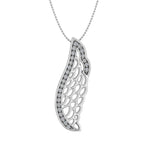 1/10 Carat Diamond Angel Wing Pendant Necklace in White Gold (Included Silver Chain) - IGI Certified-Thumbnail