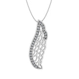 1/10 Carat Diamond Angel Wing Pendant Necklace in White Gold (Included Silver Chain) - IGI Certified-Thumbnail