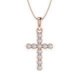 1/5 Carat Diamond Cross Pendant Necklace in Gold (Silver Chain Included)