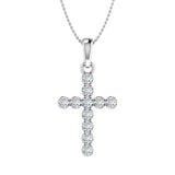 1/5 Carat Diamond Cross Pendant Necklace in Gold (Silver Chain Included)