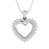 1/4 Carat Diamond Heart Pendant Necklace in Gold (Silver Chain Included) - IGI Certified