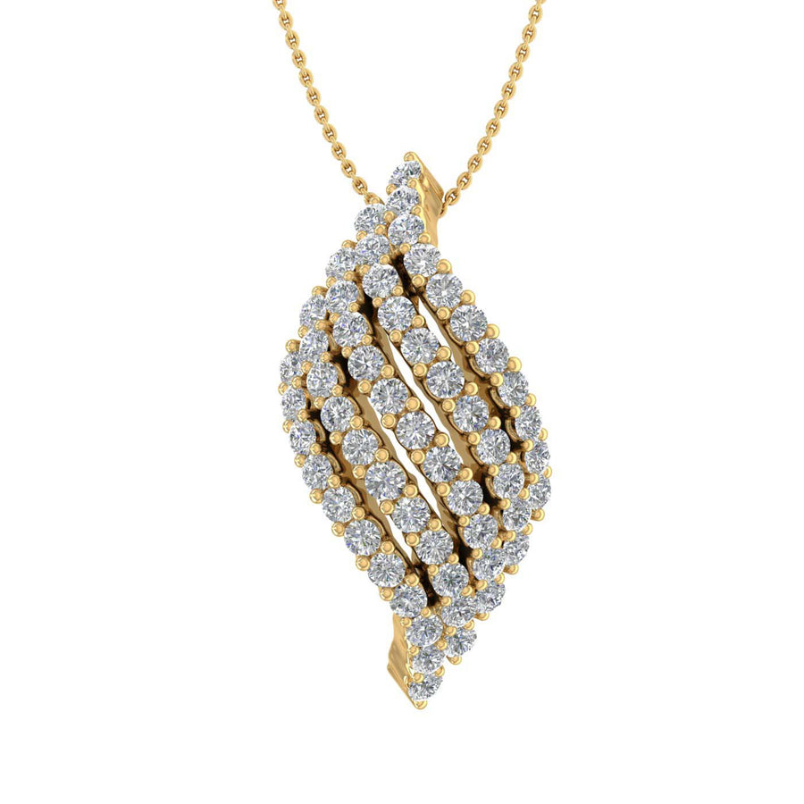 1/2 Carat Diamond Pendant Necklace in Gold (Silver Chain Included)