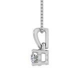 1/4 Carat 4-Prong Set Diamond Solitaire Pendant Necklace in Gold (with Silver Chain)