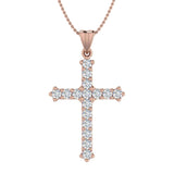 1/2 Carat Diamond Cross Pendant Necklace in Gold (Silver Chain Included) - IGI Certified