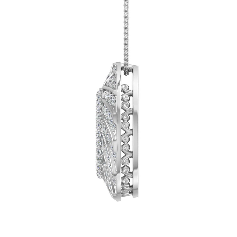 1/2 Carat Diamond Drop Shaped Pendant Necklace in Gold (Silver Chain Included)