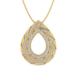 1/2 Carat Diamond Drop Shaped Pendant Necklace in Gold (Silver Chain Included)