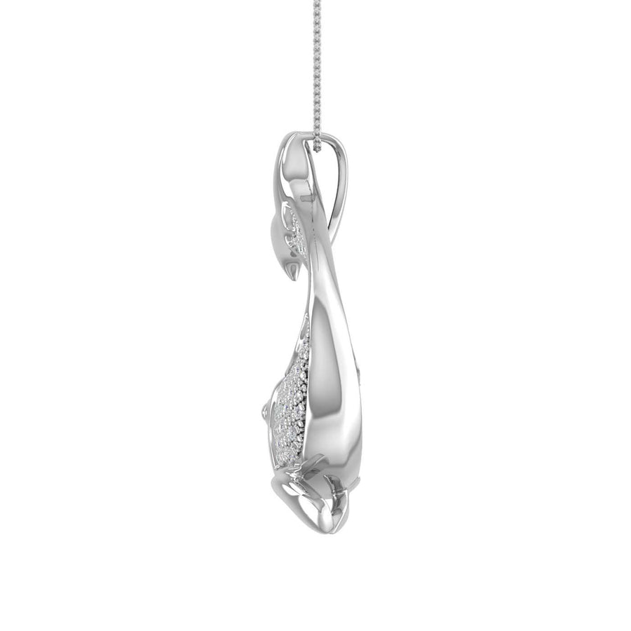 0.15 Carat Diamond Fish Pendant Necklace in Gold (Silver Chain Included)