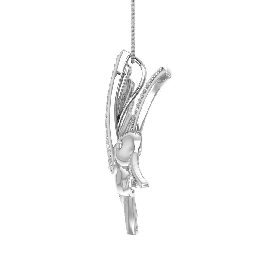 1/5 Carat Bird Diamond Pendant Necklace in Gold (Silver Chain Included)