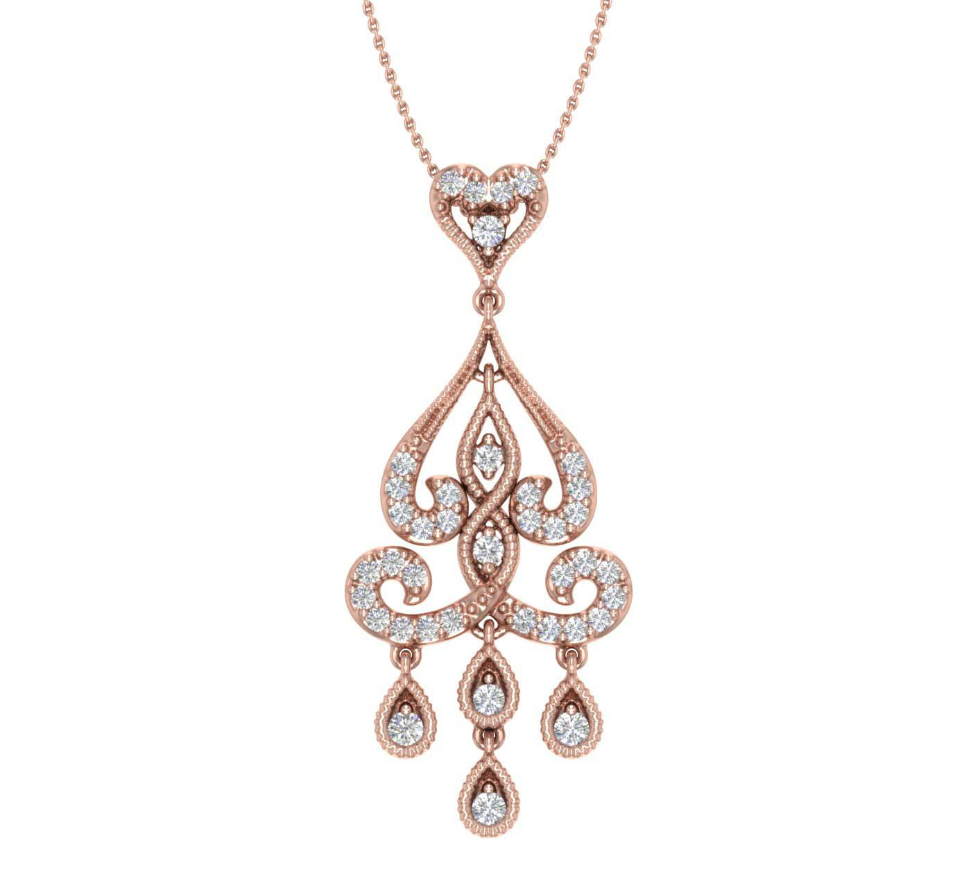 1/4 Carat Diamond Fashion Pendant Necklace in Gold (Silver Chain Included)