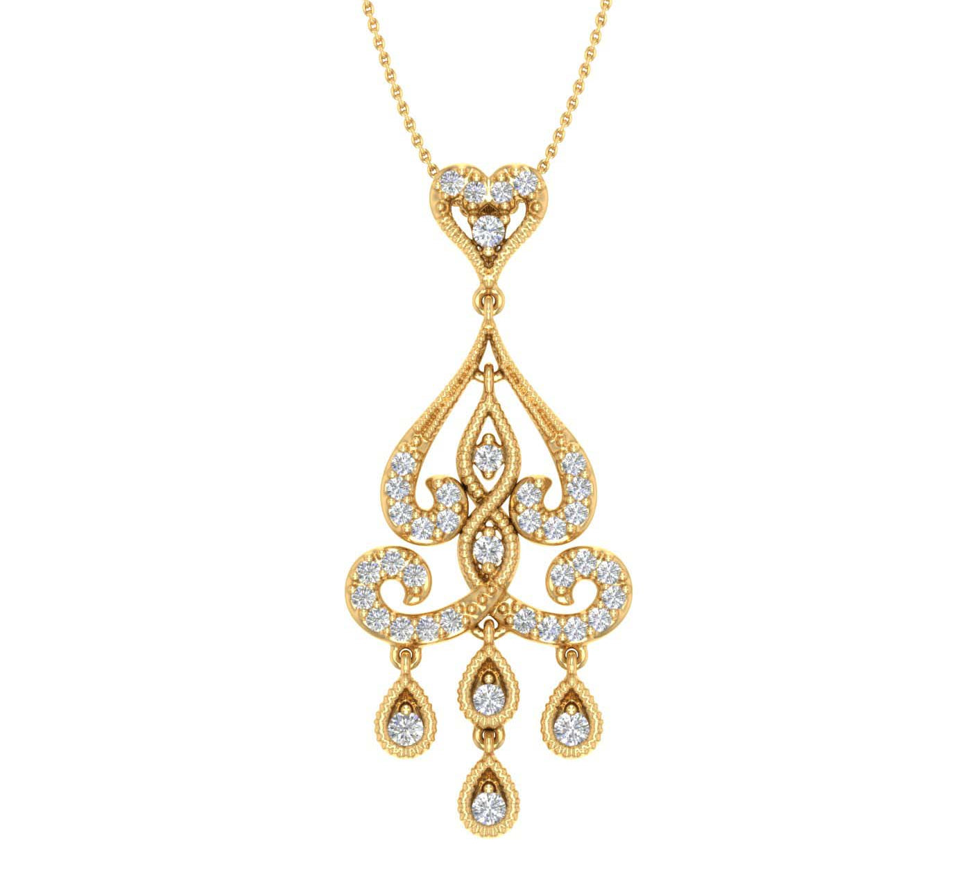 1/4 Carat Diamond Fashion Pendant Necklace in Gold (Silver Chain Included)